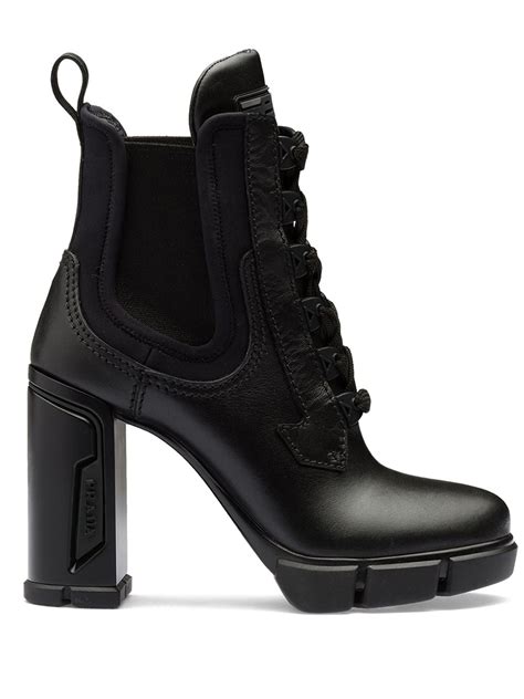 prada thick heels|Prada high heel boots.